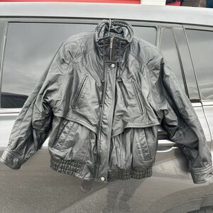 Wilsons Leather Jacket Womens Medium Black Moto Biker With Liner